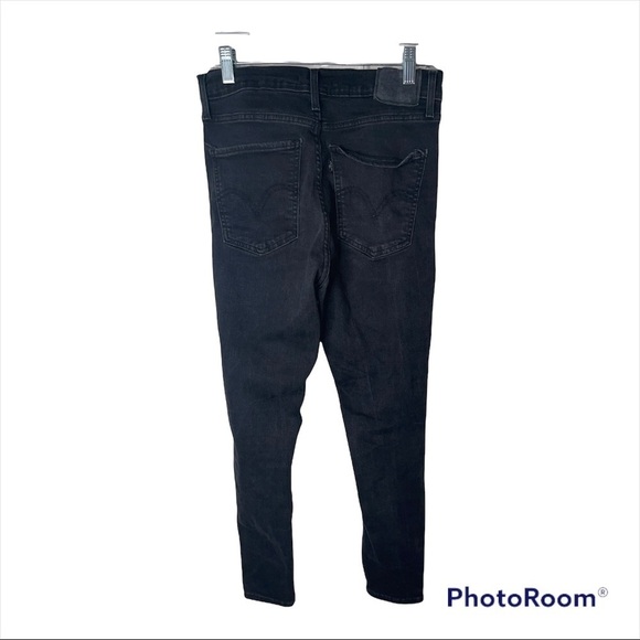 LEVI'S Black Distressed Mile High Super Skinny Jeans Size 30 - Picture 5 of 6